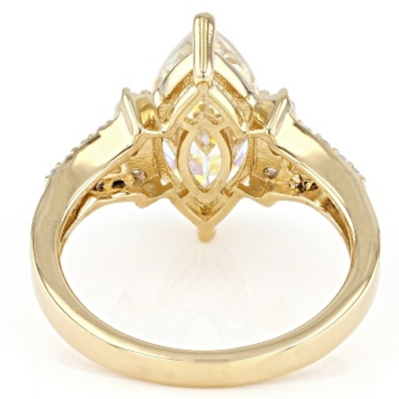 Candlelight Strontium Titanate and white zircon 18k yellow gold over silver ring - Picture 8 of 8